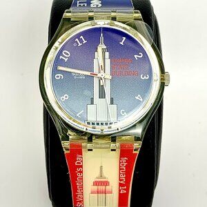 Designer Vintage Swatch "New York City Lighting Schedule" Watch w/Popup Box